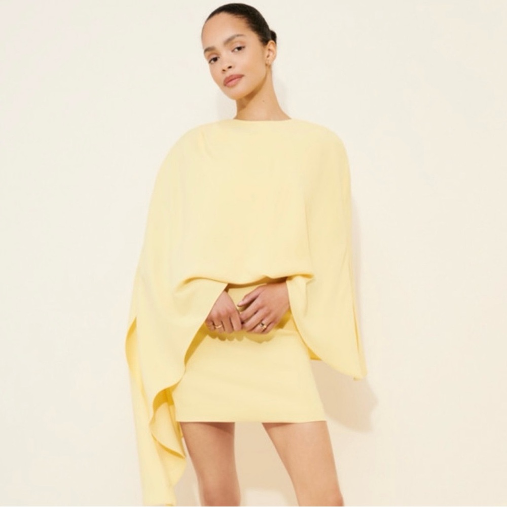 Halston Heritage Yellow Dress with Red Label